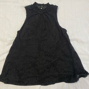 Torrid womens black lace high neck tank top sz1